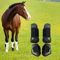 4-delt sene- og fesselstøvler til hest - Størrelse XL - Svart