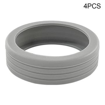 4-delt sett med hjulovertrekk i silikon for bagasje - grå