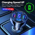 4-ports USB-billader med digital spenningsvisning - svart