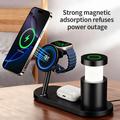 4-i-1 25W Qi 2.2 magnetisk trådløs ladestasjon med nattlys