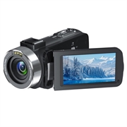 4K Ultra HD digitalt videokamera med fjernkontroll - 80MP, 18X Digital Zoom - svart