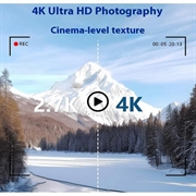 4K Ultra HD digitalt videokamera med fjernkontroll - 80MP, 18X Digital Zoom - svart
