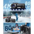 4K Ultra HD digitalt videokamera med app/fjernkontroll - 80MP, 18X Digital Zoom - svart