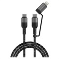 4smarts ComboCord CL USB-C / USB-C og Lightning Kabel - 3m - Svart