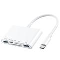 5-i-1 USB-C-nav / kortleser for iPhone, MacBook, USB-C-enheter - hvit
