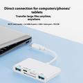 5-i-1 USB-C-nav / kortleser for iPhone, MacBook, USB-C-enheter - hvit