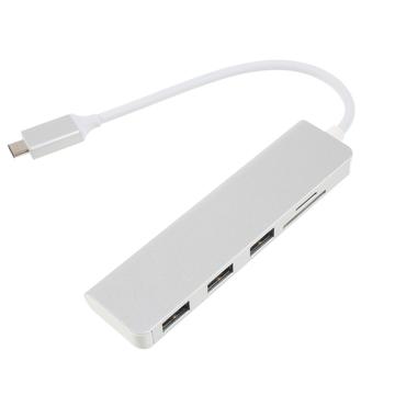 5-i-1 USB-C-nav til 3 x USB-A og TF/SD-kortleser