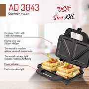 Adler AD 3043 Sandwichmaker - USA Størrelse XXL