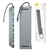Baseus 11 i 1 HUB Enjoyment Series USB Type-C-dokkingstasjon CATSX-G0G - Grå