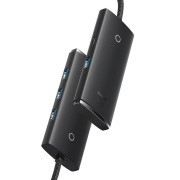 Baseus Lite Series Hub 4in1 WKQX030001 USB til 4x USB 3.0, 25 cm - svart