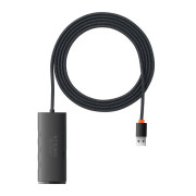 4-i-1 Baseus Lite Series USB til 4x USB 3.0-hub WKQX030201 - 2 m - svart