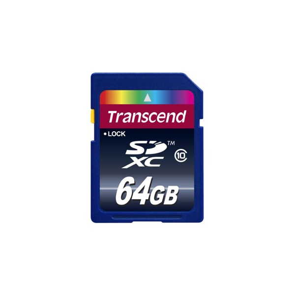 SDXC minnekort i klasse 10 SDXC kort med 64 gigabyte fra Transcend