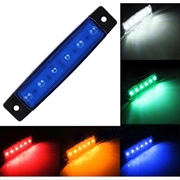 Vanntett sidemarkeringslys med 6 LED-pærer for 12V/24V båt, tilhenger, lastebil, bobil