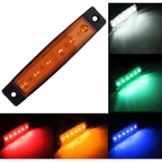 Vanntett sidemarkeringslys med 6 LED-pærer for 12V/24V båter, tilhengere, lastebiler og bobiler - gul