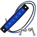 Vanntett sidemarkeringslys med 6 LED-pærer for 12V/24V båt, tilhenger, lastebil, bobil - blå