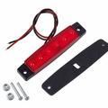 Vanntett sidemarkeringslys med 6 LED-pærer for 12V/24V båt, tilhenger, lastebil, bobil - rød