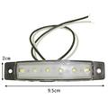 Vanntett sidemarkeringslys med 6 LED-pærer for 12V/24V båt, tilhenger, lastebil, bobil - hvit