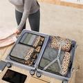6-delt reiseorganisersett med leopardmønster