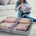 6-delt reiseorganisersett med leopardmønster - rosa