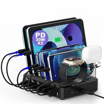 Universal ladestasjon med 6 porter 018-3PD-2 - 110W