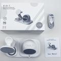 6-i-1 trådløs lader på 15W med digital klokke for iPhone, Apple Watch og AirPods - hvit