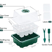 60-cellers startbrett for frø / minidrivhus med fuktighetskuppel