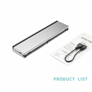 608 Tri-Fold trådløst tastatur med tokanalsbryter og stativ - Grå