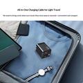 65W GaN-reiselader - uttrekkbar USB-C-kabel, USB-C-/USB-A-porter - svart