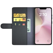 iPhone 16e Lommebok-deksel i Lær med Stativ - Svart