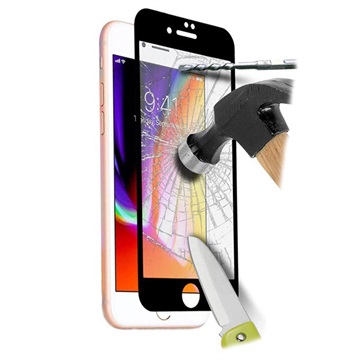 6D Full Dekning iPhone 7 / iPhone 8 Skjermbeskytter i Herdet Glass - Svart