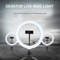 6" 48-LED Selfie Ring Light + bordstativ + fjernutløser for direktesendt videoopptak