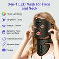 7-farget LED-lysterapimaske for ansikt/hals - svart