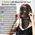 7-farget LED-lysterapimaske for ansikt/hals - svart