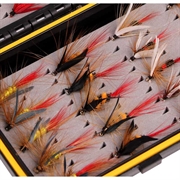 72 stk. Fluefiske lokkesett med eske - håndlagde kroker for fiske