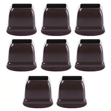 8 stk. Firkantede stolbeintrekk med filt - M - Kaffe