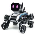 Robothundeleke med 8 hjul, LED-skjerm, fjernkontroll og bevegelsesstyring - sølv