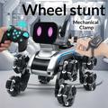 Robothundeleke med 8 hjul, LED-skjerm, fjernkontroll og bevegelsesstyring - sølv