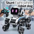 Robothundeleke med 8 hjul, LED-skjerm, fjernkontroll og bevegelsesstyring - sølv