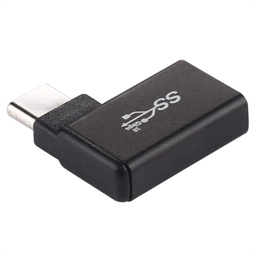 90-graders USB-C / USB 3.0 OTG Adapter - 10Gbps - Svart