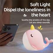 A044 Narhval-nattlys i silikon - trykkontroll, USB-C - Rosa