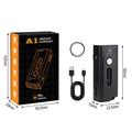 A1 5W mini-LED-lommelykt - 580lm, IP66, USB-C, magnetklips - svart