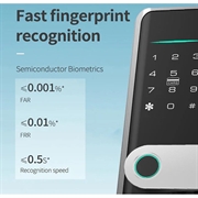 A1 Tuya WiFi Fingeravtrykk Smart dørlås med dynamisk passord og NFC - Svart