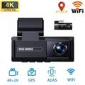 A10 dobbel dashcam - 4K/2K, GPS, ADAS, Wi-Fi, parkeringskamera - svart