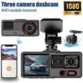 A16 3-kanals bilkamera - 1080p foran, 720p i kupeen/bak, Wi-Fi, G-sensor - svart