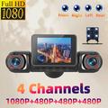 A35 1080p Full HD WiFi 4-kanals bilkamera - svart