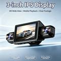 A36 4-kanals bilkamera - 1080p, Wi-Fi, 3" IPS-skjerm, nattopptak - svart