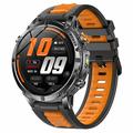 AK122 1.7" smartklokke - Bluetooth-samtaler, pulsmåling, SpO2, IP68 - svart / oransje