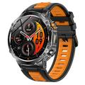 AK125 1.7" smartklokke - Bluetooth-samtaler, pulsmåling, SpO2, lommelykt, IP68 - svart / oransje