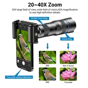 APEXEL HD metall 20-40x zoom teleskop teleskop teleobjektiv monokulært telefonkameraobjektiv for iPhone Samsung Huawei