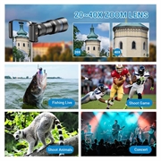 APEXEL HD metall 20-40x zoom teleskop teleskop teleobjektiv monokulært telefonkameraobjektiv for iPhone Samsung Huawei